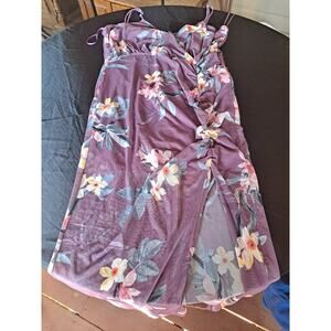 CURVY SENSE ☆ Floral PRINT MESH MAXI COVER-UP DRESS 4x ☆ NIP